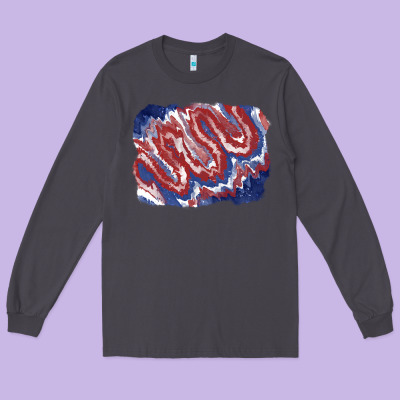 Patriotic Tie Dye Background Long Sleeve Tee Designed By Cowgirlartshop