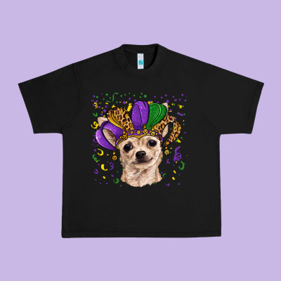 Urban Heavy Tee mardi gras hat chihuahua