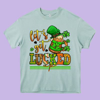 Lets Get Lucked Up St Patricks Heavy Core Tee Designed By Lillyallendesigns