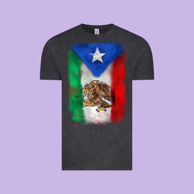Mexico And Puerto Rico Flag Vintage Tee Designed By Zillion Design Studio