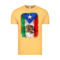 Vintage Mustard mexico and puerto rico flag Vintage Tee - Zillion Design Studio