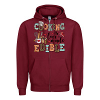 Burgundy cooking is love made edible Zipper Hoodie - AdoDesignShop
