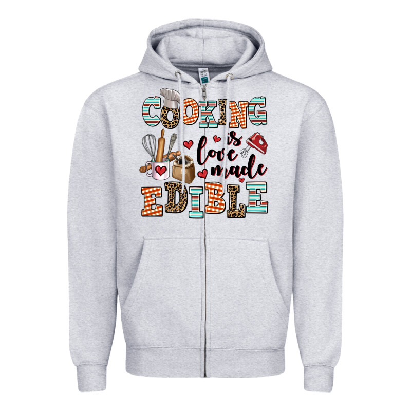 Cooking Is Love Made Edible Zipper Hoodie by AdoDesignShop | Teevron