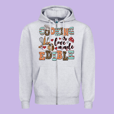 Cooking Is Love Made Edible Zipper Hoodie Designed By Adodesignshop