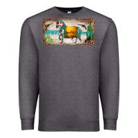 Charcoal Heather western howdy cowboy horse sunset weapon cactus leopard  license plate Premium Sweatshirt - BarkalooDesign