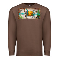 Chestnut western howdy cowboy horse sunset weapon cactus leopard  license plate Premium Sweatshirt - BarkalooDesign