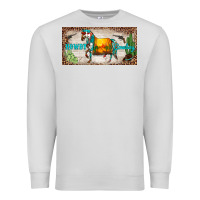 Dove Grey western howdy cowboy horse sunset weapon cactus leopard  license plate Premium Sweatshirt - BarkalooDesign