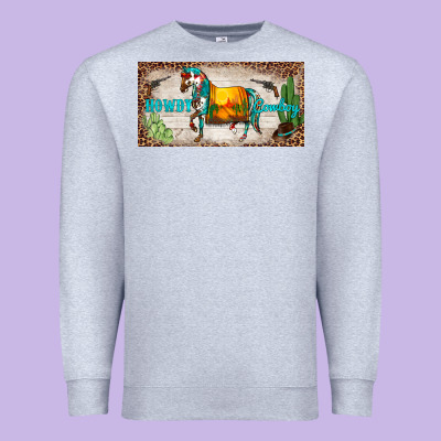 Western Howdy Cowboy Horse Sunset Weapon Cactus Leopard  License Plate Premium Sweatshirt Designed By Barkaloodesign