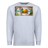 Heather Grey western howdy cowboy horse sunset weapon cactus leopard  license plate Premium Sweatshirt - BarkalooDesign