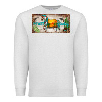 Oatmeal Heather western howdy cowboy horse sunset weapon cactus leopard  license plate Premium Sweatshirt - BarkalooDesign