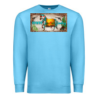Ocean Blue western howdy cowboy horse sunset weapon cactus leopard  license plate Premium Sweatshirt - BarkalooDesign