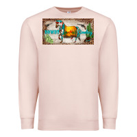 Pale Pink western howdy cowboy horse sunset weapon cactus leopard  license plate Premium Sweatshirt - BarkalooDesign