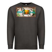 Smoke western howdy cowboy horse sunset weapon cactus leopard  license plate Premium Sweatshirt - BarkalooDesign