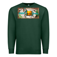 Sports Green western howdy cowboy horse sunset weapon cactus leopard  license plate Premium Sweatshirt - BarkalooDesign
