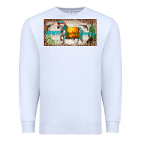 White western howdy cowboy horse sunset weapon cactus leopard  license plate Premium Sweatshirt - BarkalooDesign