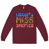 Burgundy Little miss America Long Sleeve Tee - Neo Western