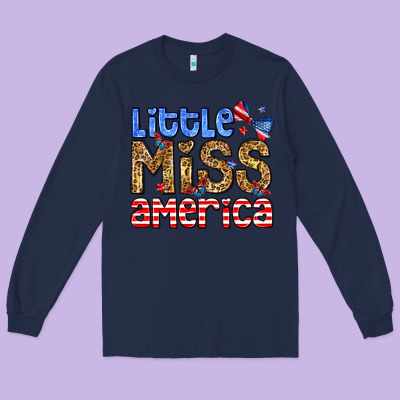Little Miss America Long Sleeve Tee Designed By Neo Western