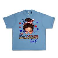 Pebble Blue all american girl messy bun Urban Heavy Tee - texasbilliewilder