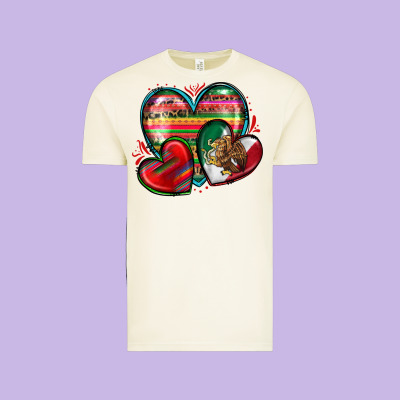Mexican Hearts Vintage Tee Designed By Zillion Design Studio