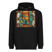 Black cowboy boots turquoise aztec cowhide Heavyweight Hoodie - Artiststas