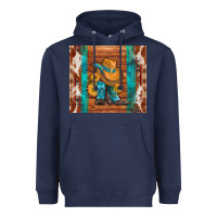 Navy cowboy boots turquoise aztec cowhide Heavyweight Hoodie - Artiststas