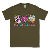 Army Green Peace Love Easter Classic Tee - Neo Western
