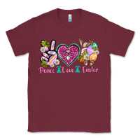 Burgundy Peace Love Easter Classic Tee - Neo Western