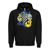 Black retro down syndrome awareness Zipper Hoodie - JahusDesignShop