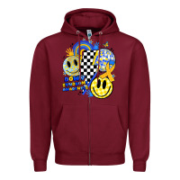 Burgundy retro down syndrome awareness Zipper Hoodie - JahusDesignShop