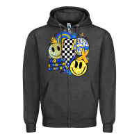 Charcoal Heather retro down syndrome awareness Zipper Hoodie - JahusDesignShop
