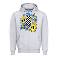 Heather Grey retro down syndrome awareness Zipper Hoodie - JahusDesignShop