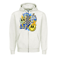 Oatmeal Heather retro down syndrome awareness Zipper Hoodie - JahusDesignShop