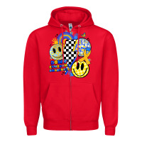 Red retro down syndrome awareness Zipper Hoodie - JahusDesignShop