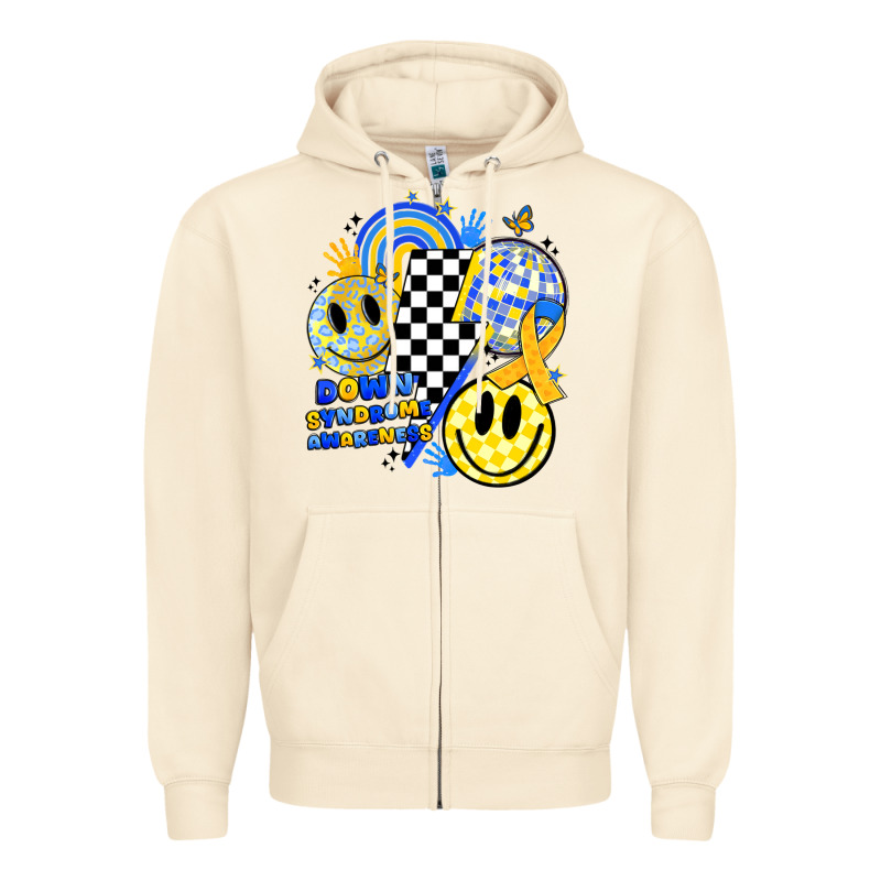 Retro Down Syndrome Awareness Zipper Hoodie by JahusDesignShop | Teevron