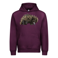 Mauve Wine short beaked echidna Urban Hoodie - LillyAllenDesigns