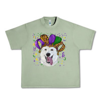 Oil Green mardi gras hat  white shepherd Urban Heavy Tee - RanaPortraitStore