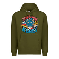 Army Green American honey smiley Premium Hoodie - NancyCooperArtShop