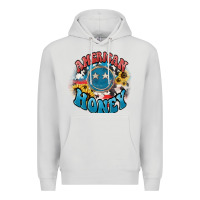 Dove Grey American honey smiley Premium Hoodie - NancyCooperArtShop