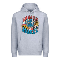 Heather Grey American honey smiley Premium Hoodie - NancyCooperArtShop