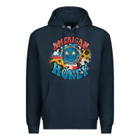 Navy American honey smiley Premium Hoodie - NancyCooperArtShop