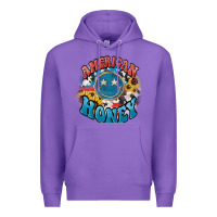 Purple American honey smiley Premium Hoodie - NancyCooperArtShop