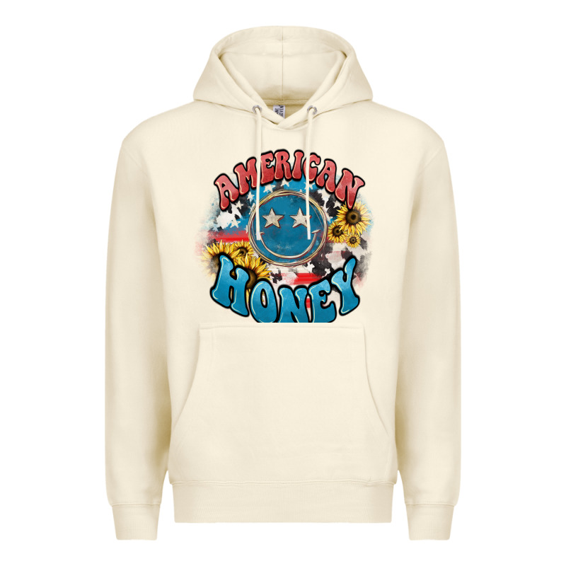 American Honey Smiley Premium Hoodie by NancyCooperArtShop | Teevron
