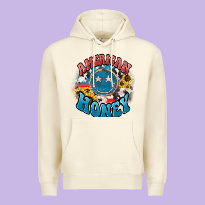 American Honey Smiley Premium Hoodie Designed By Nancycooperartshop