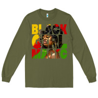 Army Green black girl magic juneteenth Long Sleeve Tee - HRA Design Shop