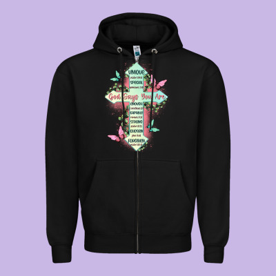 God Says You Are Cross Zipper Hoodie Designed By Jahusdesignshop