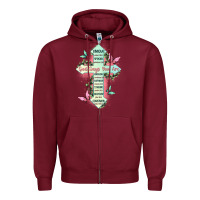 Burgundy god says you are cross Zipper Hoodie - JahusDesignShop