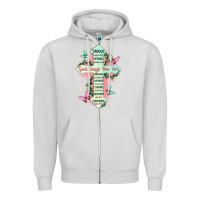 Dove Grey god says you are cross Zipper Hoodie - JahusDesignShop