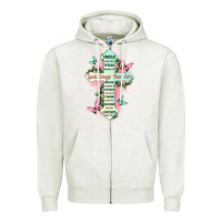 Oatmeal Heather god says you are cross Zipper Hoodie - JahusDesignShop