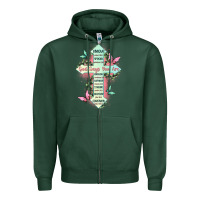 Sports Green god says you are cross Zipper Hoodie - JahusDesignShop