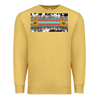 Antique Gold western cowhide serape sunflower mama license plate Premium Sweatshirt - BarkalooDesign